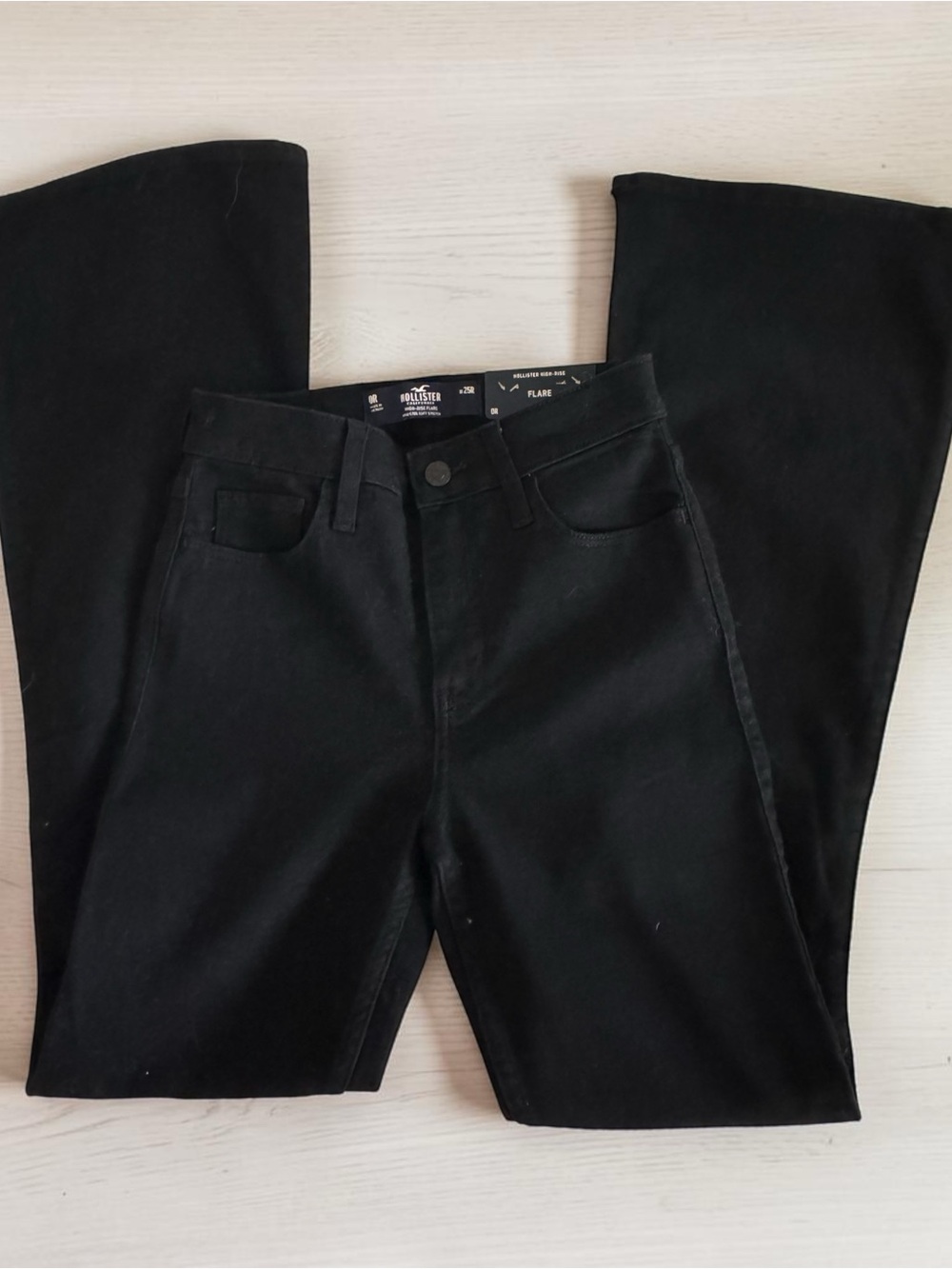 Hollister Black Flared Wide-Leg Jeans